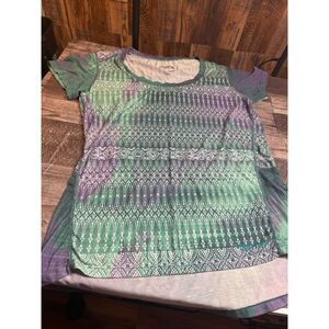 Marmot Womens Small Green Purple Performance Shirt Short Sleeve Athletic Top nwo